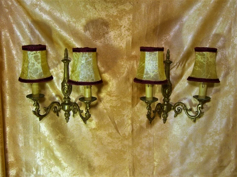 Antique Wall lights, XIX century sconces, Art Nouveau, Baroque bronze, France Cover