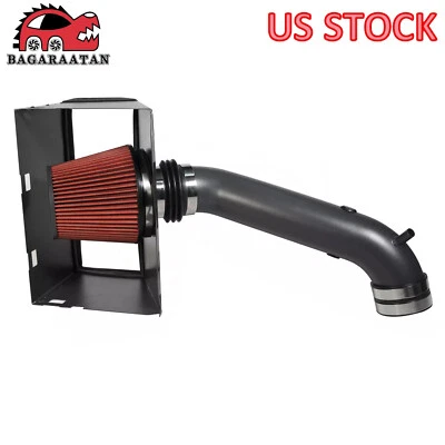 Sistema de admisión de aire frío rojo + protector térmico para Dodge Ram 1500 2500 2002-08 4,7/5,7 L Foto 1 de 4