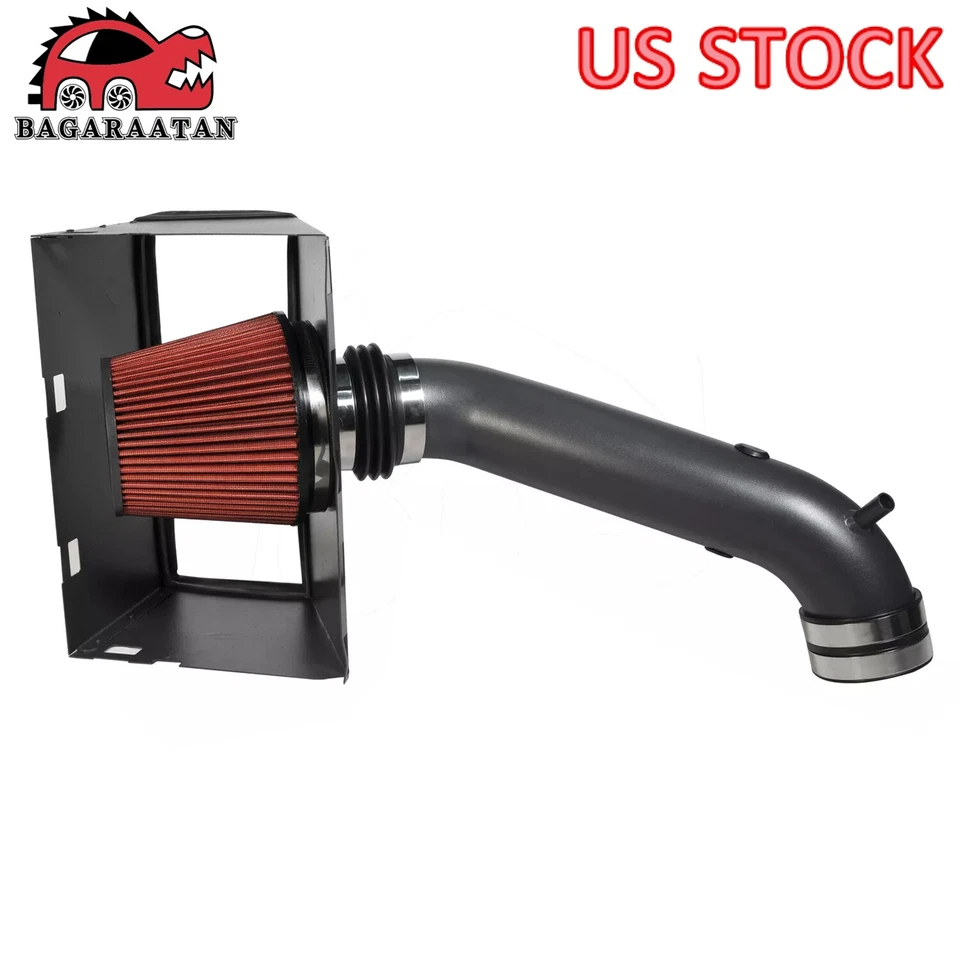 Sistema de admisión de aire frío rojo + protector térmico para Dodge Ram 1500 2500 2002-08 4,7/5,7 L Foto 1 de 4