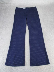 Betabrand Pants Womens Medium Petite Navy Blue Orange Polka Dots Ponte Pull On - Picture 1 of 10