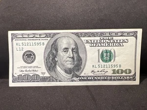 Series 2006 A ~ US One Hundred Dollar Bill Note $100 San Francisco KL 51211595 B - Picture 1 of 5