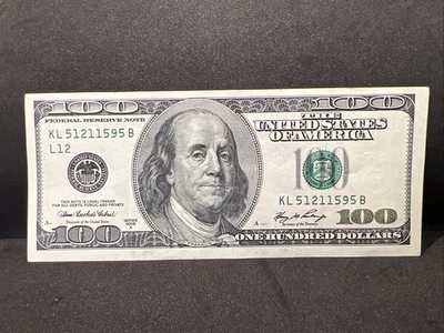 Series 2006 A ~ US One Hundred Dollar Bill Note $100 San Francisco KL 51211595 B - Image 1 of 4
