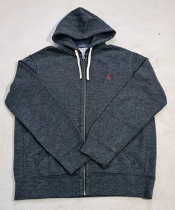 Polo Ralph Lauren Sudadera con Capucha Talla Grande Para Hombre Gris Cremallera Completa Sudadera con Capucha L - Imagen 1 de 11