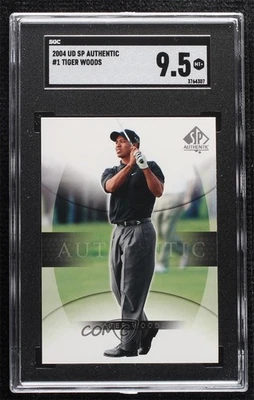2004 SP Authentic Tiger Woods #1 SGC 9.5 Mint+ - Image 1 of 2