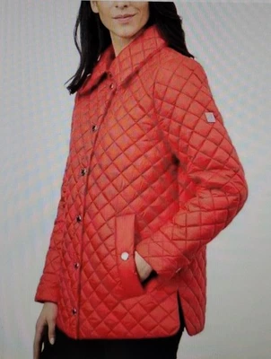 Anne Klein Mujer X-Grande Rojo Acolchado Snap Chaqueta Peso Medio Bolsillos Invierno XL Foto 1 de 4