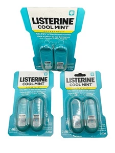 Listerine Cool Mint Pocket Mist Lot (3) 2 x 7.7ml Oral Care Bad Breath Germs - Picture 1 of 3