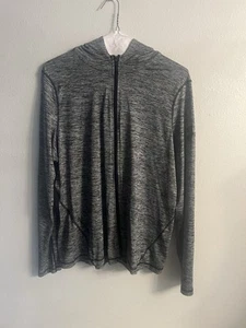 Under Armour Men's LG Gray/Black Armour Wind Breaker Full Zip Hoodie X HeatGear - Picture 1 of 13
