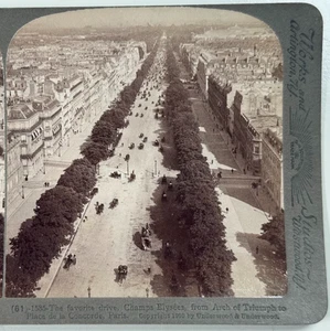The Favorite Drive, Campos Elíseos, desde Arco del Triunfo hasta Concorde Stereoview - Imagen 1 de 4