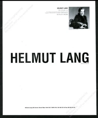 1999 Helmut Lang feather coat Mapplethorpe Louise Bourgeois photo vtg print ad - Image 1 of 4