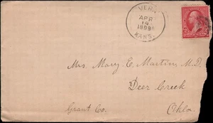 Vera KS (DPO) to Deer Creek Oklahoma Territory, 1899 - Picture 1 of 2