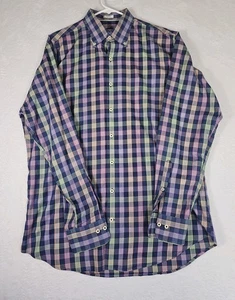 Camisa Peter Millar Para Hombre Grande Manga Larga Abotonada Ligera Bolsillo A Cuadros - Imagen 1 de 13