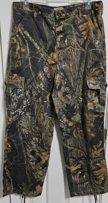 Pantalones cargo Mossy Oak Field Staff para hombre L 36-38 camuflados cintura ajustable corbatas al tobillo Foto 1 de 3