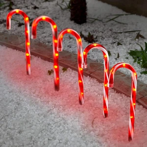 Lights Outdoor Pathway Yard Christmas Candy Cane 12 Inch Driveway Makers Set - Picture 1 of 12