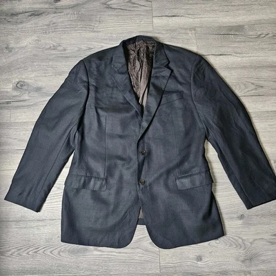 Armani Collezioni G Line Wool Blend Blazer Men's Size 44 Regular Black Good Cndt - Image 1 of 4