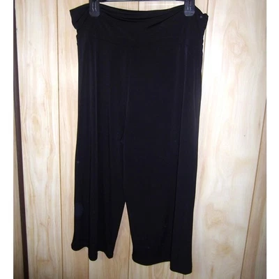 Pantalones capri relajados de pierna ancha de tiro alto elásticos Attention vintage L Foto 1 de 4