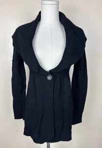 Banana Republic Lammwolle Kaschmirmischung Cardigan Schal Pullover schwarz Neu mit Etikett XS - Bild 1 von 14