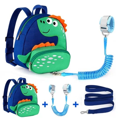 Correa mochila arnés para niños pequeños Accmor, lindo dinosaurio azul oscuro/verde  Foto 1 de 4