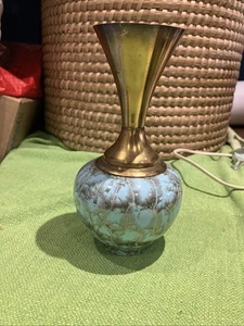 small vase ceramic n metal BOMAS holland used 18cm - Picture 1 of 8