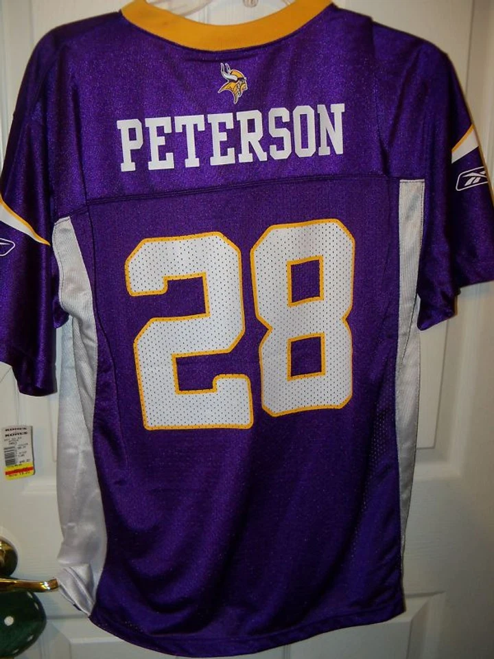 Camiseta de fútbol Reebok Vikings Adrian Peterson niños jóvenes talla 18/20 XL NUEVA CON ETIQUETAS   Foto 1 de 1