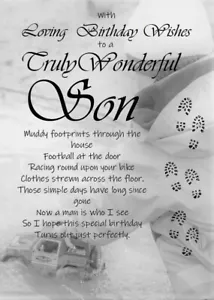 NEW 'Happy Birthday To A Wonderful Son' - A5 Card for Him Birthday Love - Picture 1 of 3