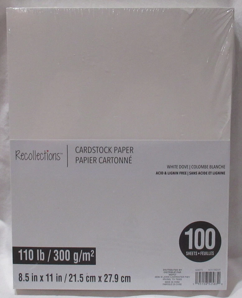 RECOLLECTIONS CARDSTOCK Paper 8 1/2" x 11" 100 Sheets 110 lb HEAVYWEIGHT U PICK  - Image 1 of 1