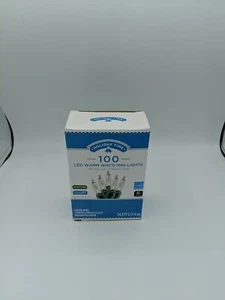 Holiday Time 100 LED Warm White mini light string, green wire - Picture 1 of 3