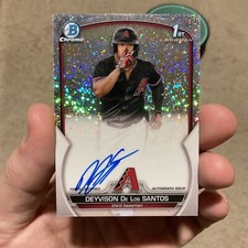 2023 Bowman Chrome Deyvison De Los Santos 1st Speckled Refractor AUTO /299 🔥