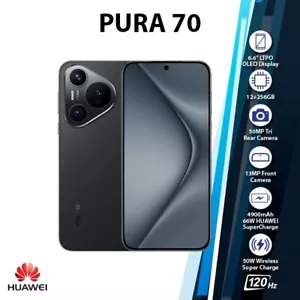 Huawei Pura 70 Android Cell Phone (Black/12GB+256GB/Dual SIM/Unlocked/NEW) - Picture 1 of 6