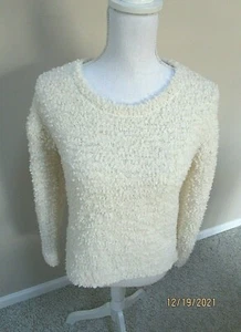 Pink Rose NWT Chunky Knit Winter White Sweater Long Sleeve Size Small - Picture 1 of 5