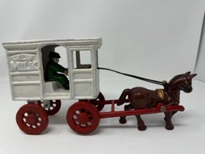 Antique Cast Iron Milk Wagon with Driver - Picture 1 of 5
