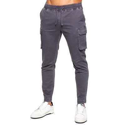Enzo Mens Cargo Trousers Elasticated Casual Cotton Pants Uk Size S-2XL - Image 1 of 4