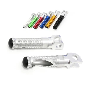 Clavijas delanteras plateadas CNC MPRO para Aprilia Tuono 125 17 18 19 - Imagen 1 de 7