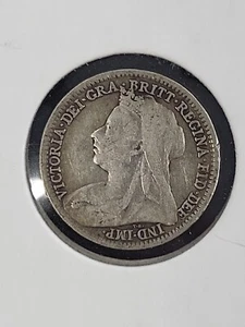 1895 Great Britain Silver 3 Pence - Queen Victoria - Picture 1 of 2
