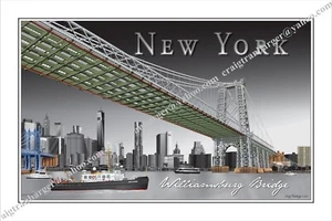 Bridge,Williamsburg,Manhattan,suspension,New York,East River,river,Brooklyn - Picture 1 of 3