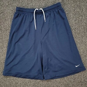 VTG Nike Shorts Girls Youth XL 16 Blue Mesh Drawstring Spell Out Basketball Y2K - Picture 1 of 12
