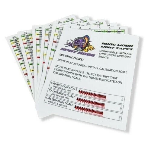 Spot Hogg - Hogg Mobb Sight Tape / Yardage Tape 20 to 100 yards Red
