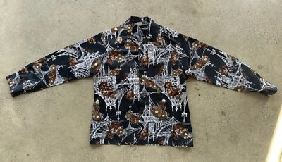 Vintage 50s Don Loper by Duke of Hollywood Abstract Floral Bridge AOP Shirt Sz L - Image 1 of 4