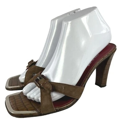 Donald J Pliner Couture Danne Women's Heels US 8 M Brown Leather Slide Mules  - Image 1 of 4