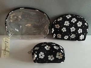 BNWT Ladies Autograph Brand Set of 3 Black/White Floral Cosmetics Bags RRP $30 - Bild 1 von 2