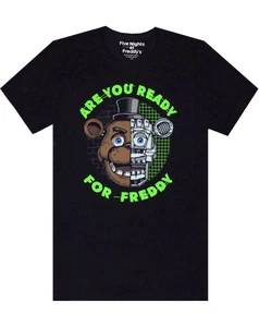 Five Nights At Freddy's Black Short Sleeved T-Shirt (Boys) - Picture 1 of 27