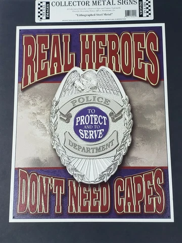 Police Officer Chief Gift 16x12.5 Metal Poster Tin Wall Hanging Decoration Sign Cover