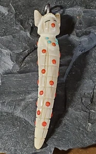 Zuni GABE SICE Corn Maiden Antler Carving Pendent 3½" Long - Picture 1 of 10