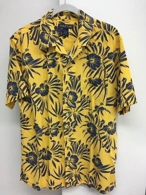 Men's Vintage Structure Hawaiian Shirt - All Cotton - Short Sleeve - Size Medium - Image 1 of 4