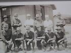 Antique U.S. Military PHOTOGRAPH, 12 Soldier Group Photo WWI Outside Barracks