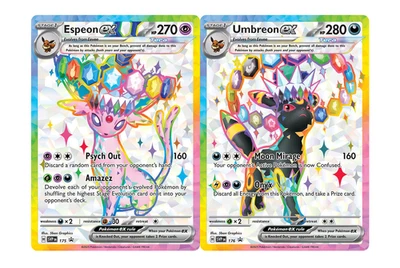 Umbreon 176 & Espeon 175 - Prismatic Evolutions Premium Figure Collection Promos - Image 1 of 3