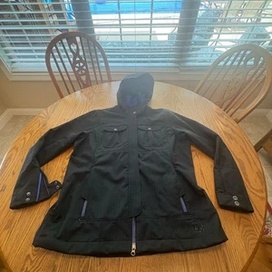 REI Cress Creek soft shell hooded Rain jacket Size XL Excellent Condition - Foto 1 di 12