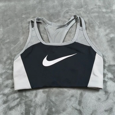 Nike Sports Bra Women Small Gray Black 823312 367 Dri Fit Gym Training Workout - Image 1 of 4