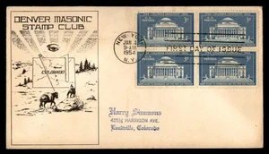 Mayfairstamps US FDC 1954 Columbia University Masonic Stamp Club First Day Cover - Picture 1 of 2