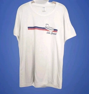 Women's XL Lake Camelot Graphic Tee Tshirt White Boating Vintage - Picture 1 of 7