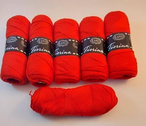 6) Lang Fiorina Baumwolle Cotton Yarn ~ Bright Red - Picture 1 of 7